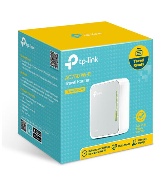 TP-LINK TL-WR902AC AC750 Mini Router/extender/klient/AP, 1xRJ45, 1xUSB 2.0