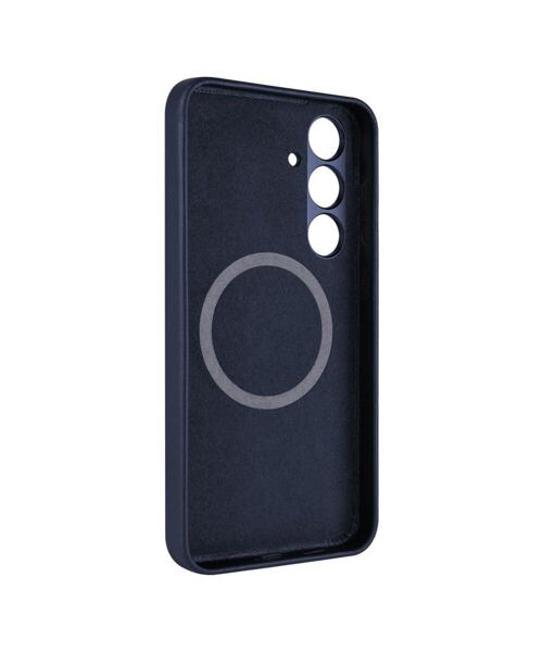 Kožený zadní kryt FIXED MagLeather s podporou MagSafe pro Samsung Galaxy S24+, modrý