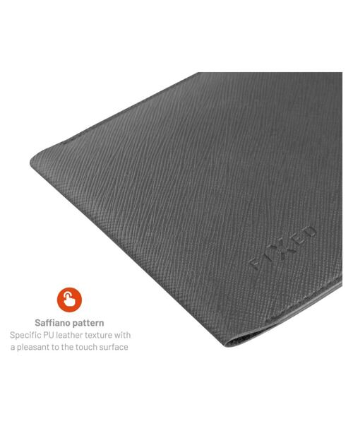 Taštička přes rameno s kapsou FIXED Verona s černou šňůrkou pro mobilní telefony do 7", šedá