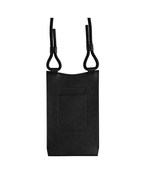 Taštička přes rameno s kapsou FIXED Verona s černou šňůrkou pro mobilní telefony do 7", černá