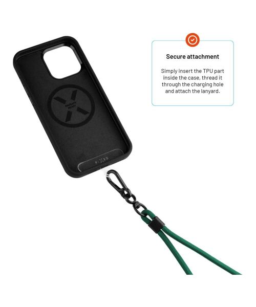 Univerzální šňůrka FIXED NeckUni pro telefony se zadním krytem, zelená