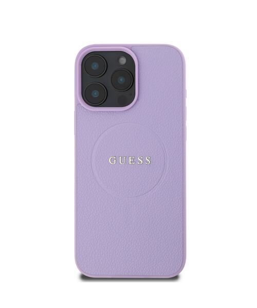 Guess PU Grained Classic Logo MagSafe Zadní Kryt pro iPhone 16 Pro Max Purple
