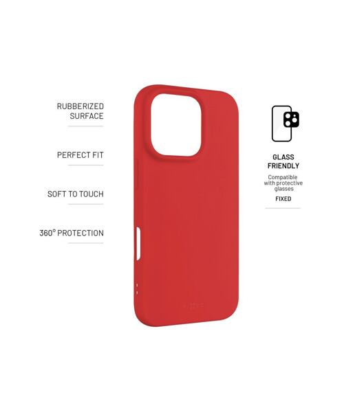 Zadní pogumovaný kryt FIXED Story pro Apple iPhone 16 Pro, červený