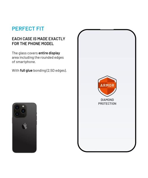 Ultra odolné tvrzené sklo FIXED Armor s Anti-dust aplikátorem a AR vrstvou pro Apple iPhone 14 Pro,