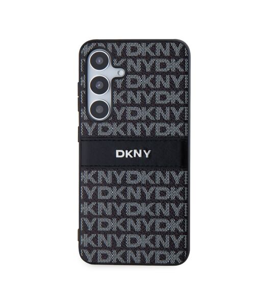 DKNY PC/TPU Repeat Pattern Tonal Stripe Zadní Kryt pro Samsung S24 Black