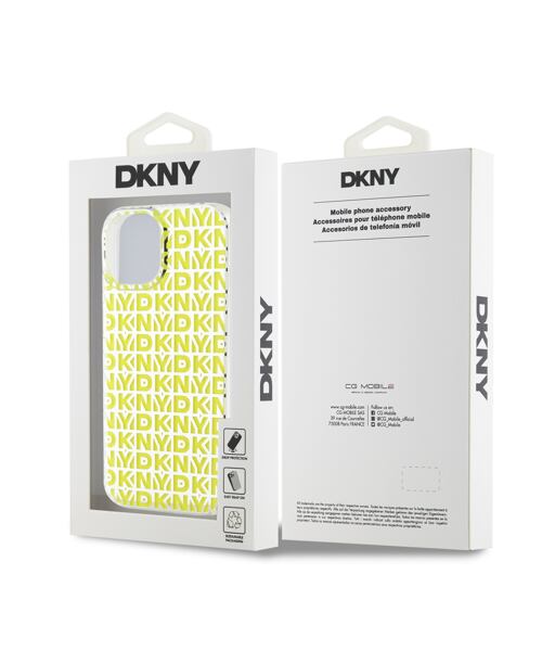 DKNY PC/TPU Repeat Pattern Zadní Kryt pro iPhone 15 Yellow