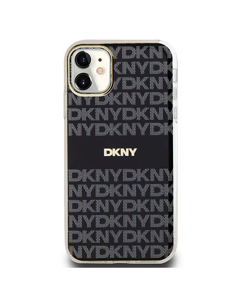 DKNY PC/TPU Repeat Pattern Tonal Stripe Magsafe Zadní Kryt pro iPhone 11 Black