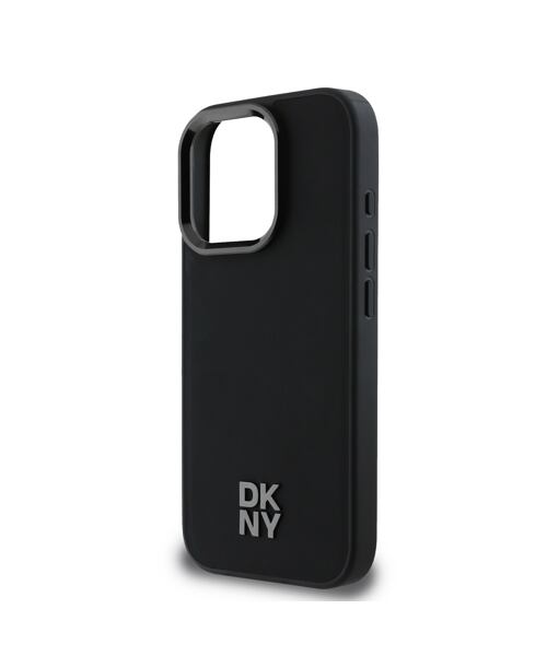 DKNY PU Leather Stack Logo Magsafe Zadní Kryt pro iPhone 16 Pro Max Black
