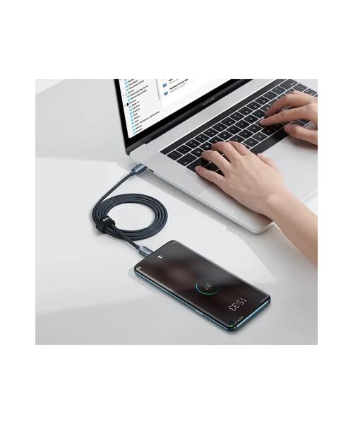 Baseus CAJY000601 Crystal Shine Series Datový Kabel USB-C - USB-C 100W 1,2m Black