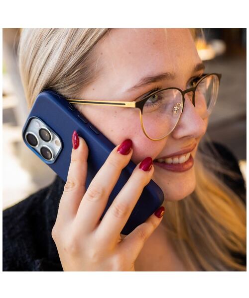 Kožený zadní kryt FIXED MagLeather s podporou MagSafe pro Apple iPhone 16 Pro, modrý