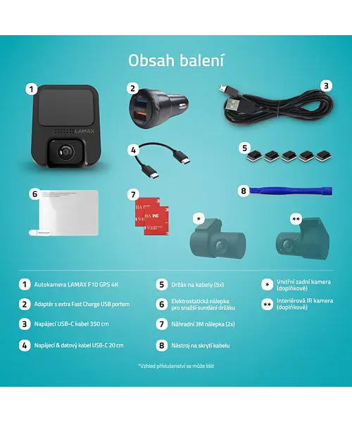 LAMAX F10 GPS 4K kamera do auta