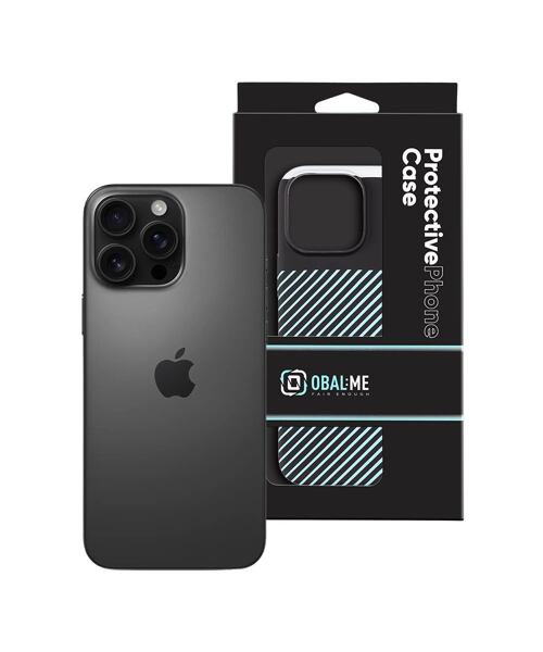 OBAL:ME Flossy Stripes Kryt pro Apple iPhone 16 Pro Max Black/Sky Blue