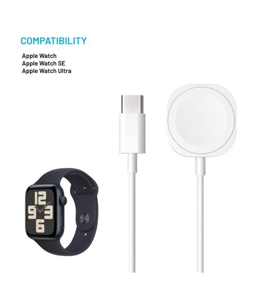 Nabíjecí USB-C kabel FIXED pro Apple Watch, bílý