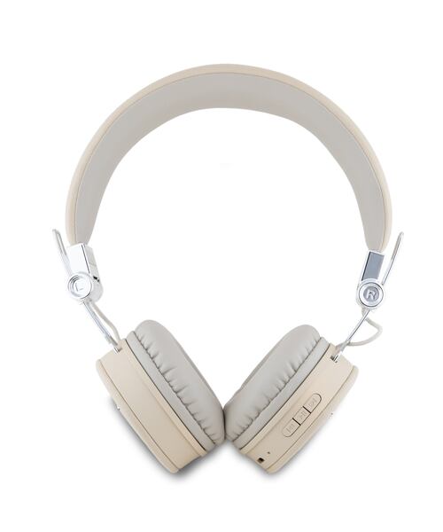 Guess PU Grained Triangle Logo ENC Bezdrátová Sluchátka Beige