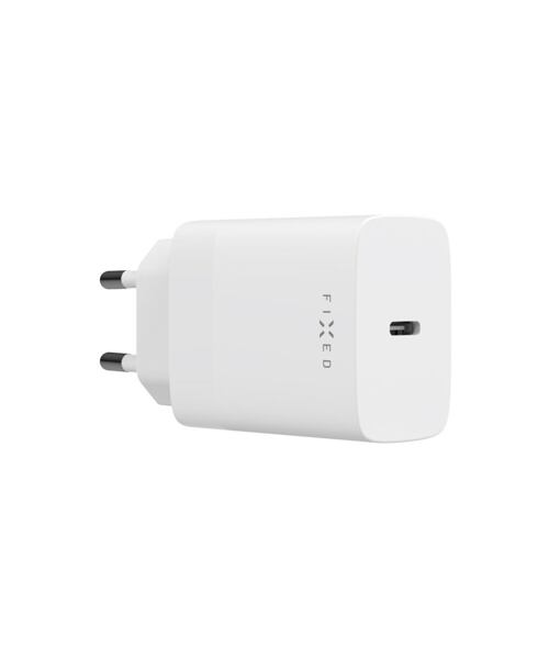 Síťová nabíječka FIXED s USB-C výstupem a podporou PD, 30W, bílá