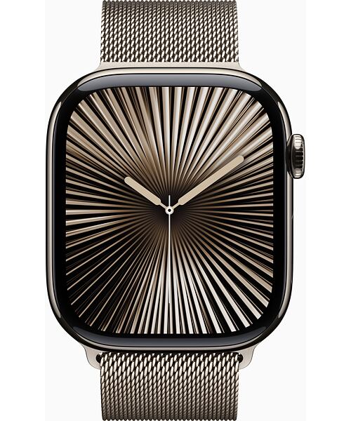 Apple Watch Series 10 GPS+Cellular 46mm Natural Titanium Case with Natural Milanese Loop