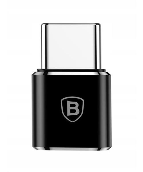 Baseus adaptér z microUSB na USB-C černý