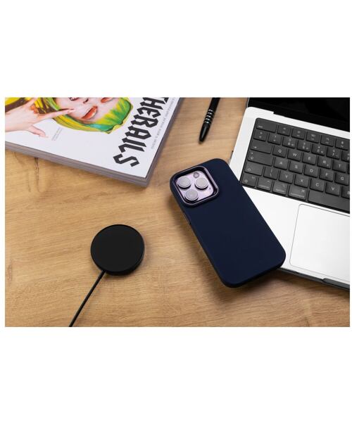 Zadní kryt FIXED MagFlow s podporou MagSafe pro Apple iPhone 15, modrý