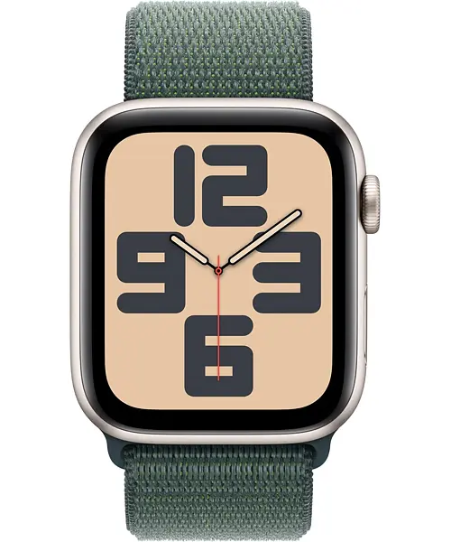 Apple Watch SE (2024) GPS+Cellular 44mm Starlight Aluminium Case with Lake Green Sport Loop