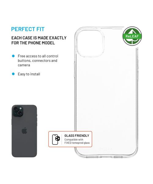 TPU gelový kryt FIXED ReStory AntiUV pro Apple iPhone 15 Plus, čirý