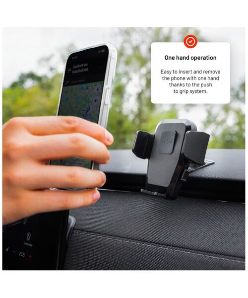 Univerzální držák do auta FIXED Iconiq Dash s nalepovací nohou na palubní desku, černý