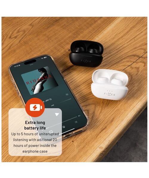 Bezdrátová TWS sluchátka FIXED Buds, bílá