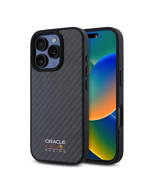 Red Bull Carbon Shiny Logo MagSafe Zadní Kryt pro iPhone 16 Pro Max Black