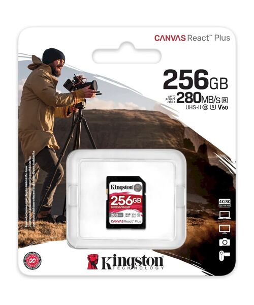 Kingston Canvas React Plus/SDHC/256GB/UHS-II U3 / Class 10