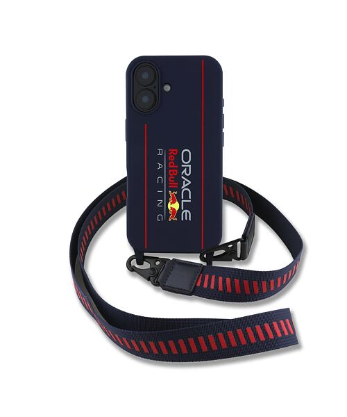 Red Bull Silicone Vertical Logo MagSafe Zadní Kryt + Crossbody Popruh pro iPhone 16 Navy