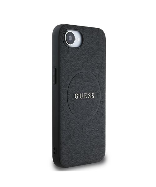 Guess PU Grained Classic Logo MagSafe Zadní Kryt pro iPhone 16e Black