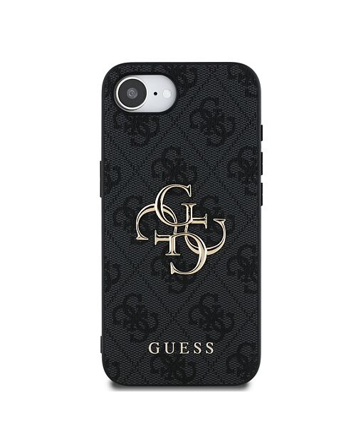Guess PU 4G Metal Logo Zadní Kryt pro iPhone 16e Grey