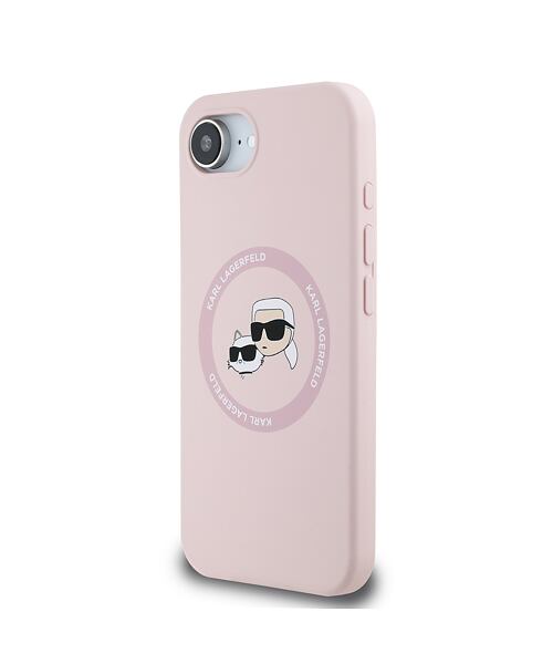 Karl Lagerfeld Liquid Silicone K&CH Heads MagSafe Zadní Kryt pro iPhone 16e Pink