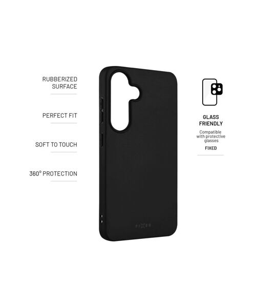 Zadní pogumovaný kryt FIXED Story pro Samsung Galaxy S25, černý
