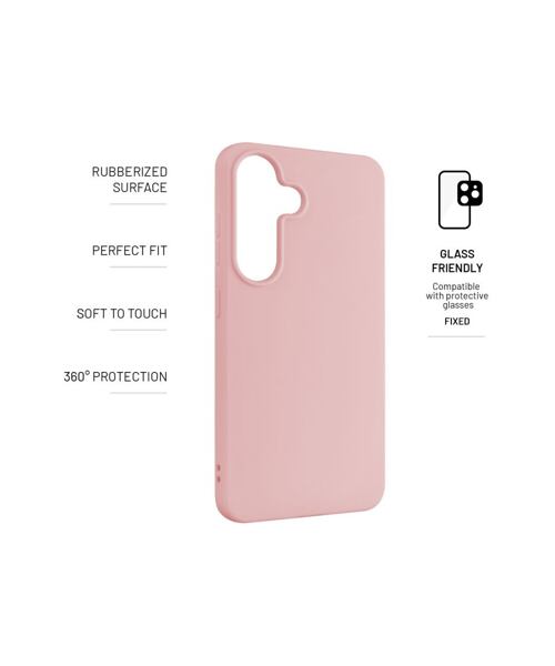 Zadní pogumovaný kryt FIXED Story pro Samsung Galaxy S25, růžový