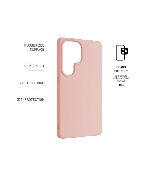 Zadní pogumovaný kryt FIXED Story pro Samsung Galaxy S25 Ultra, růžový