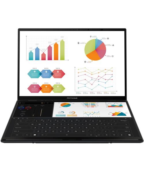 ASUS Zenbook Duo 14 OLED/UX8406CA-OLED067X/U7-255H/14''/2880x1800/T/32GB/1TB SSD/Arc 140T/W11P/Gray/