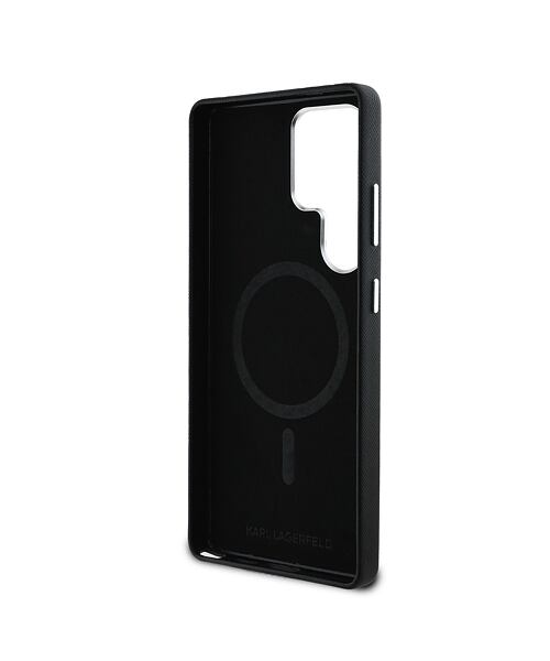 Karl Lagerfeld PU Saffiano Metal Logo and Frame Zadní Kryt pro Samsung Galaxy S25 Ultra Black