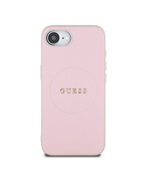 Guess PU Grained Classic Logo MagSafe Zadní Kryt pro iPhone 16e Pink