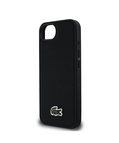 Lacoste Iconic Petit Pique Woven Logo MagSafe Zadní Kryt pro iPhone 16e Black