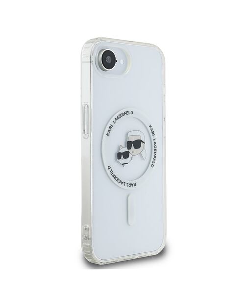 Karl Lagerfeld IML K&CH Heads Metal Frame MagSafe Zadní Kryt pro iPhone 16e Transparent