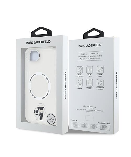 Karl Lagerfeld IML Karl and Choupette MagSafe Zadní Kryt pro iPhone 16e Transparent