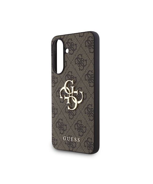 Guess PU 4G Metal Logo Zadní Kryt pro Samsung Galaxy A56 Brown