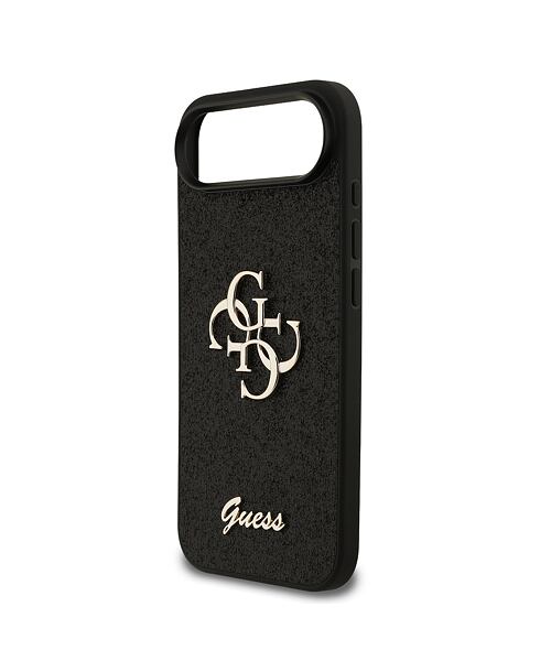Guess PU Fixed Glitter 4G Metal Logo Zadní Kryt pro iPhone Air Black