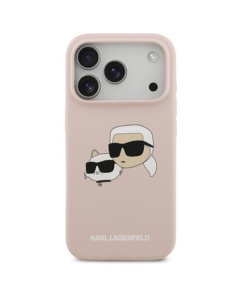 Karl Lagerfeld Liquid Silicone Double Heads MagSafe Zadní Kryt pro iPhone 17 Pro Pink
