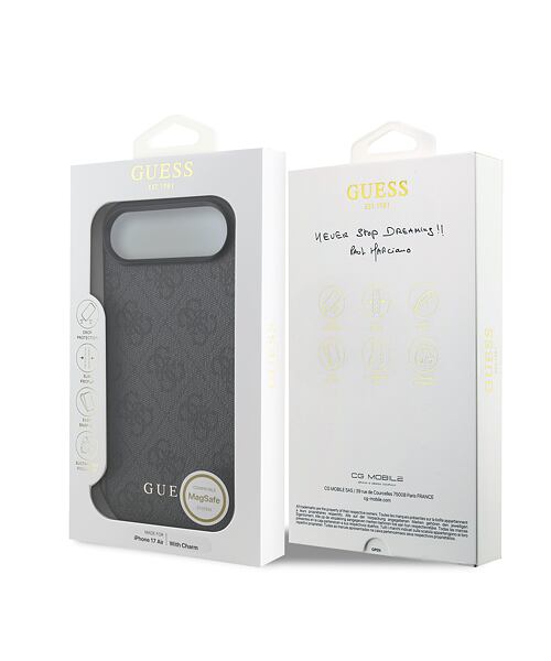 Guess 4G Charm MagSafe Zadní Kryt pro iPhone Air Tone on Tone Grey