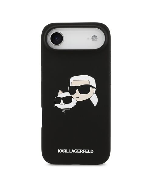 Karl Lagerfeld Liquid Silicone Double Heads MagSafe Zadní Kryt pro iPhone Air Black