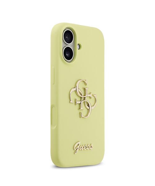 Guess Liquid Silicone 4G Metal Logo Zadní Kryt pro iPhone 17 Yellow
