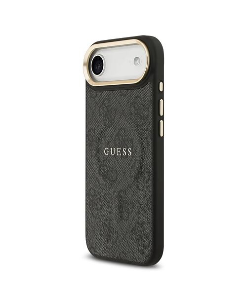 Guess PU Leather 4G Gold Frame MagSafe Zadní Kryt pro iPhone Air Black