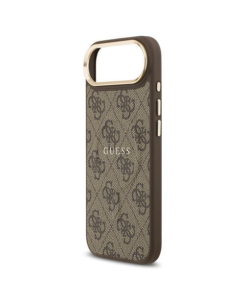 Guess PU Leather 4G Gold Frame MagSafe Zadní Kryt pro iPhone Air Brown