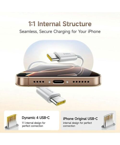Baseus Dynamic 4 Pro Series Datový Kabel USB-C - USB-C 100W 1m Moon White
